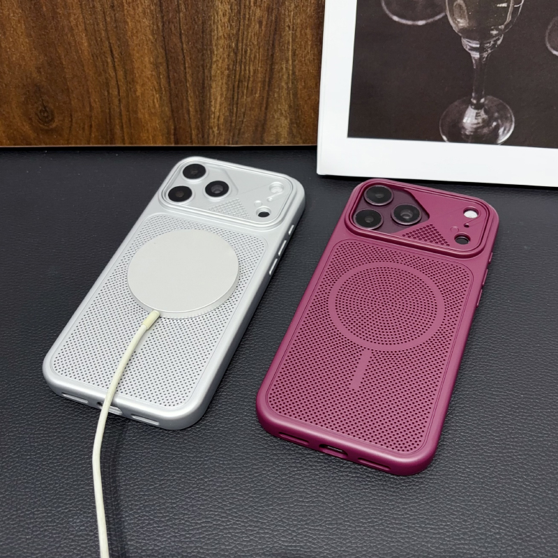 Matte Hard Pc Back Case - غطاء هاتف مغناطيسي لاسلكي للشحن بتقنية