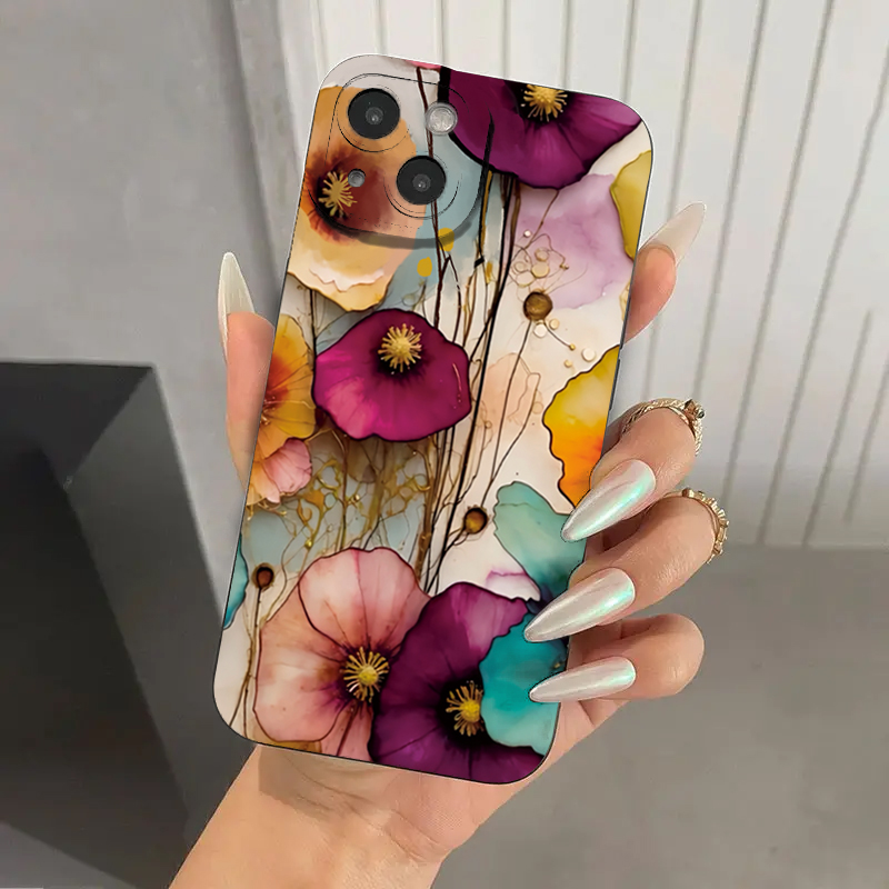 Vintage Floral Pattern Soft Case - غطاء هاتف واقي من مادة TPU